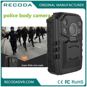 1296p Full HD Recoding Police Body Worn Camera Wide Degree Night Vision IP66 Waterproof